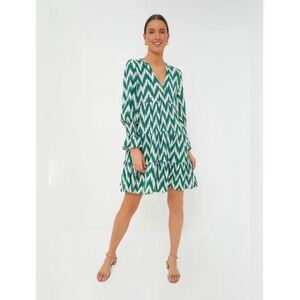 Pomander Place Tuckernuck Ikat Kenzo NWT Dress Small Green Tiered Smocked Boho